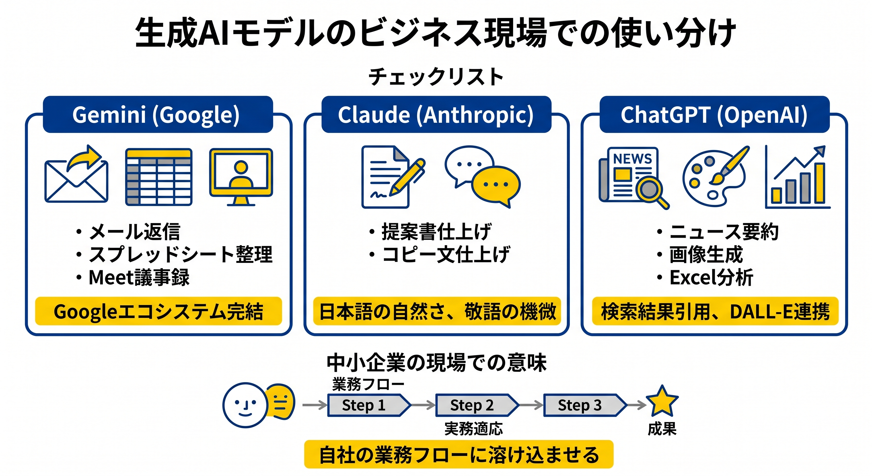 生成AIモデルのビジネス現場での使い分け
