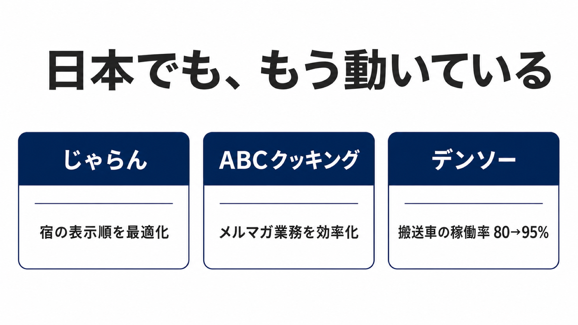 日本でも、もう動いている