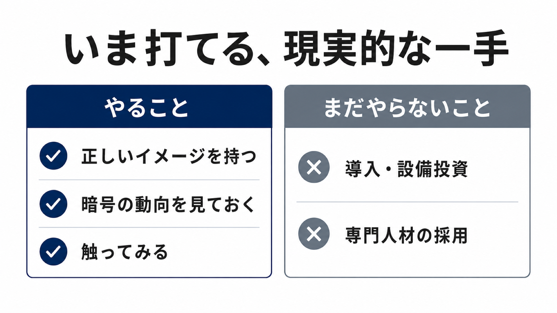 いま打てる、現実的な一手